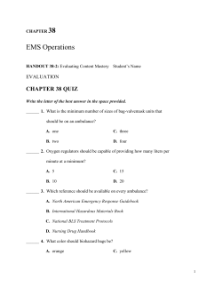 38 EMS Operations CHAPTER 38 QUIZ EVALUATION
