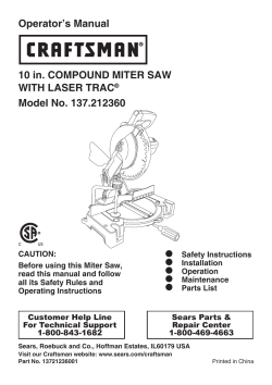 Operator’s Manual 10 in. COMPOUND MITER SAW WITH LASER TRAC Model No. 137.212360