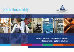 Safe Hospitality Safety, Health &amp; Welfare in Hotels, Restaurants, Catering &amp; Bars