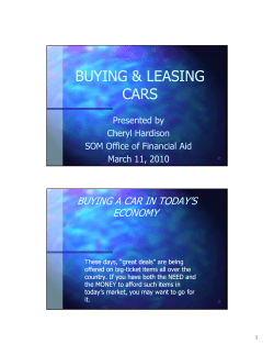 BUYING &amp; LEASING CARS