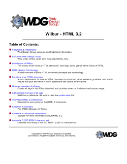 Wilbur - HTML 3.2 Table of Contents: