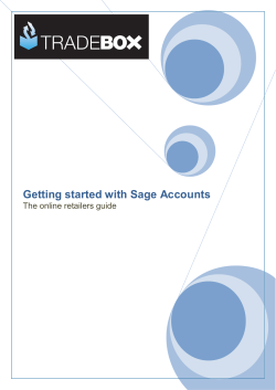 Getting started with Sage Accounts The online retailers guide