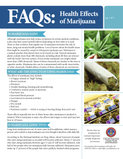 FAQs:  Health Effects of Marijuana