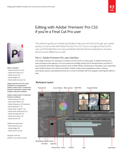 Contents Part 1: Adobe Premiere Pro user interface 1