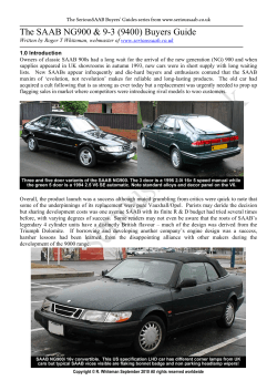 The SAAB NG900 &amp; 9-3 (9400) Buyers Guide