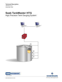 Saab TankMaster HTG High Precision Tank Gauging System Technical Description 705010E, Ed.1