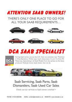 DCA SAAB SPECIALIST ATTENTION SAAB OWNERS!