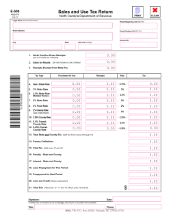 Sales and Use Tax Return