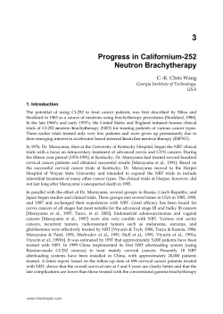 3 Progress in Californium-252 Neutron Brachytherapy C.-K. Chris Wang