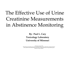 The Effective Use of Urine Creatinine Measurements in Abstinence Monitoring