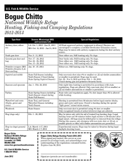 Bogue Chitto National Wildlife Refuge Hunting, Fishing and Camping Regulations 2012-2013