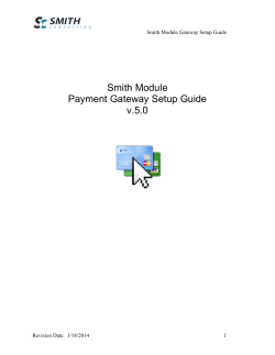 Smith Module Payment Gateway Setup Guide v.5.0