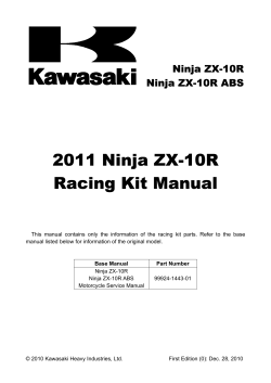 2011 Ninja ZX-10R Racing Kit Manual  Ninja ZX-10R