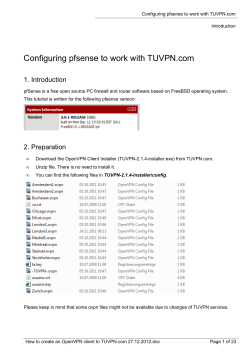 Configuring pfsense to work with TUVPN.com 1. Introduction