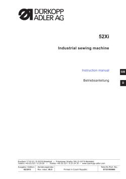 52Xi Industrial sewing machine manual Instruction