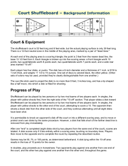 Court Shuffleboard –  Court &amp; Equipment Background Information