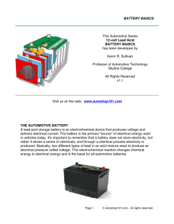 BATTERY BASICS This Automotive Series has been developed by Kevin R. Sullivan