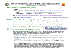 LAW ENFORCEMENT TELEPHONE INVESTIGATIONS RESOURCE GUIDE Number Portability Administration Center