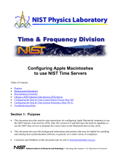 Configuring Apple Macintoshes to use NIST Time Servers  Table of Contents: