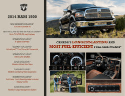 2014 RAM 1500 LONGEST-LASTING MOST FUEL-EFFICIENT CANADA’S
