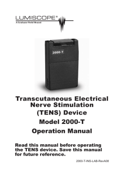 Transcutaneous Electrical Nerve Stimulation (TENS) Device Model 2000-T