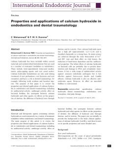 Properties and applications of calcium hydroxide in endodontics and dental traumatology Review