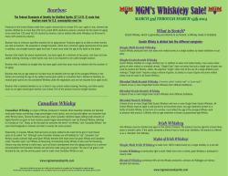 MGM’s Whisk(e)y Sale! Bourbon : MARCH 3rd THROUGH MARCH 15th 2014