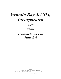 Granite Bay Jet Ski, Incorporated Transactions For