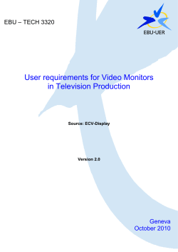 User requirements for Video Monitors in Television Production EBU – TECH 3320