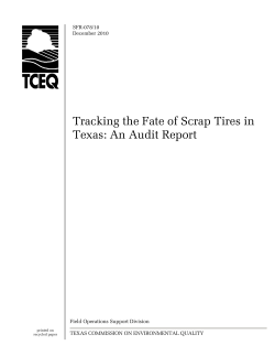 Tracking the Fate of Scrap Tires in Texas: An Audit Report SFR-078/10