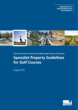 Specialist Property Guidelines for Golf Courses August 2011