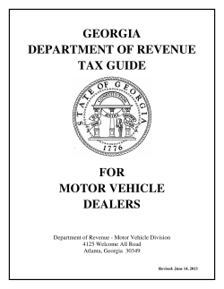 GEORGIA DEPARTMENT OF REVENUE TAX GUIDE