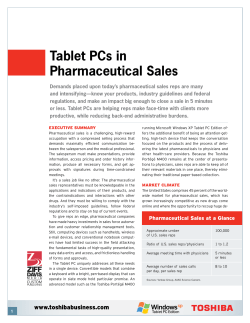 Tablet PCs in Pharmaceutical Sales