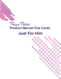 Just For Him Product Manual Cue Cards