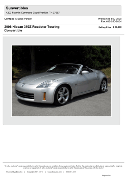 Sunvertibles 2006 Nissan 350Z Roadster Touring Convertible Contact: