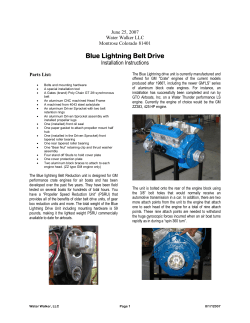 Blue Lightning Belt Drive Installation Instructions  June 25, 2007  Water Walker LLC 