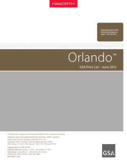 Orlando ™ GSA Price List – June 2013