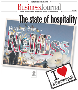 I The state of hospitality Mississippi THE NORTHEAST MISSISSIPPI