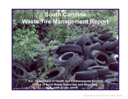South Carolina Waste Tire Management Report