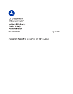 Research Report to Congress on Tire Aging  DOT HS