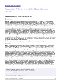 Amantadine: A Review of Use in Child and Adolescent Psychiatry PSYCHOPHARMACOLOGY .