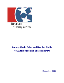 County Clerks Sales and Use Tax Guide December 2013