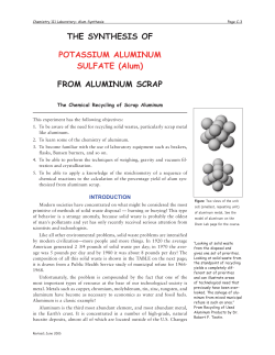 THE SYNTHESIS OF FROM ALUMINUM SCRAP POTASSIUM ALUMINUM SULFATE (Alum)
