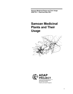 Samoan Medicinal  Plants and Their Usage
