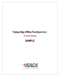 Tampa Bay Office Furniture Inc.: SAMPLE A Case Study