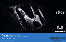 Warranty Guide 2 0 0 9 Plus 00X38-H09-W000