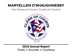 MARYELLEN O’SHAUGHNESSY 2010 Annual Report Timely ◊ Accurate ◊ Courteous