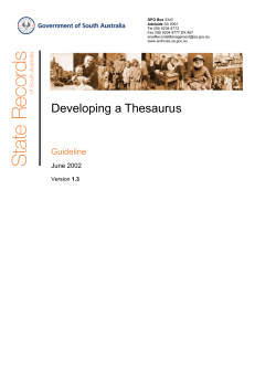 Developing a Thesaurus  Guideline June 2002