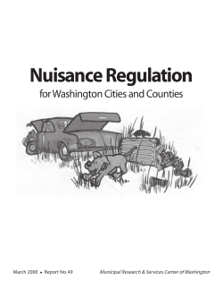 Nuisance Regulation for Washington Cities and Counties March 2000 Report No. 49