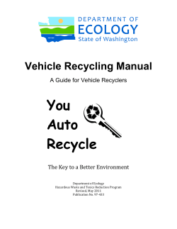 You Auto Recycle Vehicle Recycling Manual